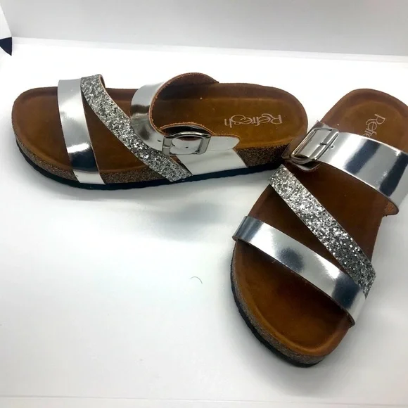 Belt Buckle Glitter Sandals - Picture 8 of 16